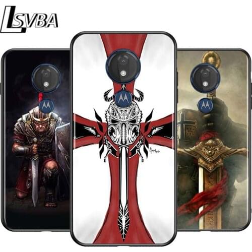 Templar Knight for Motorola G9 G8 G E7 E6 One Play Marco Hyper Fusion Stylus Power Edge Plus Black Phone Case