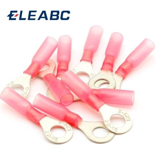 50pcs RV1.25-6 Red Ring Insulated Wire Connector Crimp Terminal Cable Connector waterproof Thermal shrinkable terminal