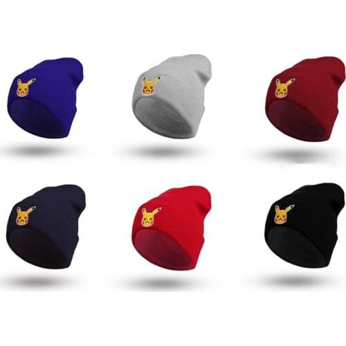 Pokemon Go Knitted Hat Anime Pikachu Figure Hip Hop Winter Kids Hats Party Supplies Womens Autumn And Winter Warm Outdoor Hat