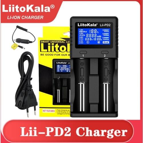 2021 LiitoKala Lii-PD2 Lii-PD4 Lii-S6 Lii500s battery Charger for 18650 26650 21700 AA AAA 3.7V/3.2V/1.2V lithium NiMH batteries