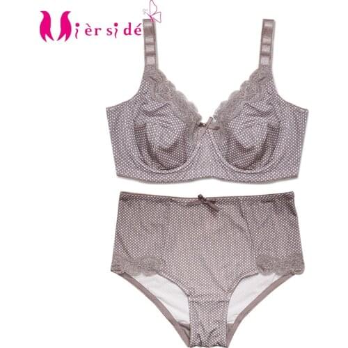 Mierside D0295 Hot Fashion Plus size Bra Set No Padding Lingerie For Women Sexy 34/36/38/40/42/44/46 C-D-DD-DDD(E)-F-G
