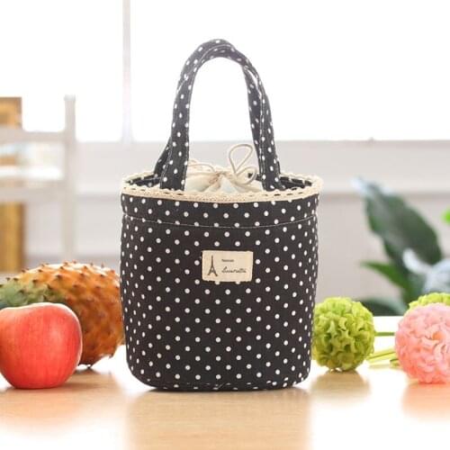 1PC Casual Portable Lunch Bag Dots Insulated Thermal Food Picnic Lunch Bags for Women Kids Cooler Lunch Box Bag Tote 2 Persons