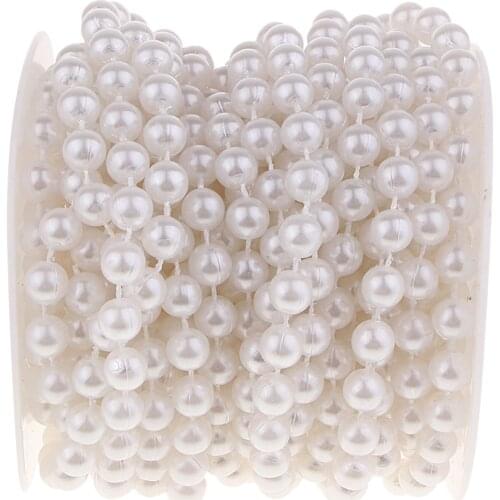 10m/32ft/10.9yard per Roll Pearl Bead Chain, for DIY Christmas Tree, Party Garland, or Wedding Decoation