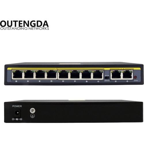 250m 10-Port Extend Power over Ethernet Switch with 8 Ports PoE 2 Uplink 10/100Mbs IEEE802.3af/at PoE Switch 140W External Power