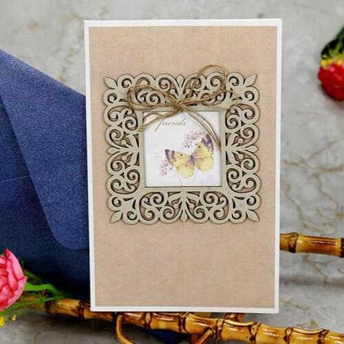 2pcs Laser Cut Bride and Groom Marriage Wedding Invitations Cards Greeting Cards 3D Cards Postcard Event Party Supplies