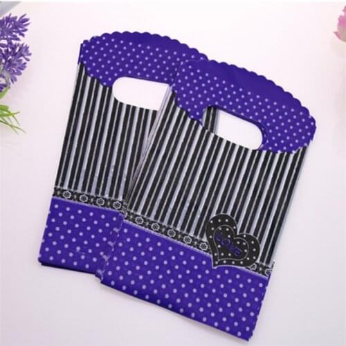 2016 New Design Wholesale 100pcs/lot 9*15cm Luxury Gift Packaging Pouches Purple With White Dot Small Packaging Bags