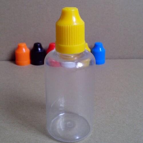 50pcs Empty 50ml PET Hard Plastic Dropper Clear Bottle With Childproof Cap E Liquid Needle Vial