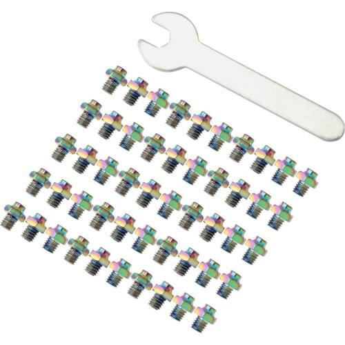 50pcs Mountain Bike Stainless Steel Pedal Anti-slip Screws TC4 Hexagonal Screws Road Bike Pedal Screws