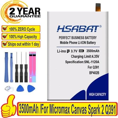 3500mAh Battery for Micromax Canvas Spark 2 Q391 BP402B free shipping + tracking number