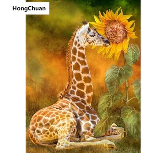 Fast delivery beautiful giraffe mural 5D DIYround/square diamondpainting embroiderymosaic cross stitch home decoration new year