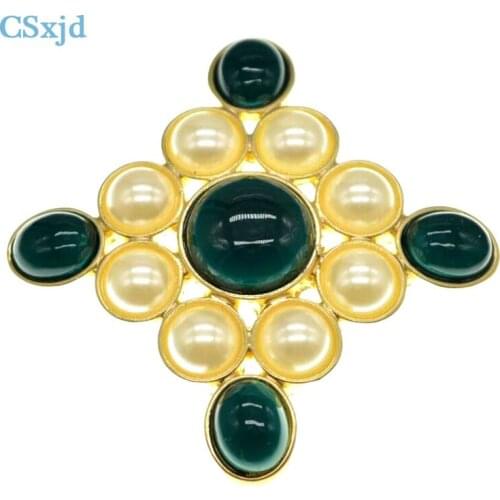 CSxjd Vintage Colorful color Resin gem brooch women exquisite gift Jewelry