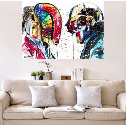 Daft Punk Canvas Prints Poster Alternative Abstract Art Painting Decorative Paintings for Cafes and Bars