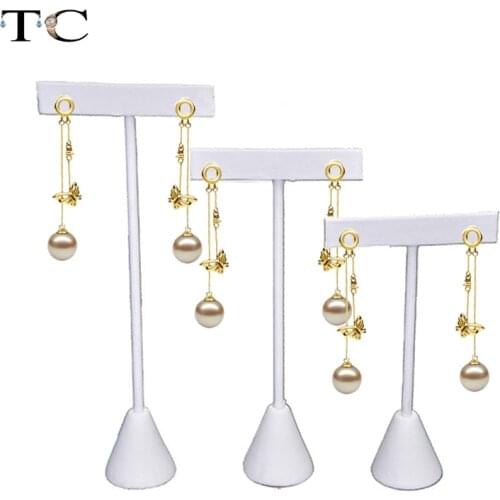 White Leather Tree T Bar Earrings Stand Holder Jewelry Rack Display Organizer Storage Showcase 3 Size