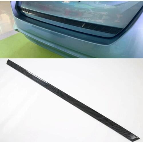 For Honda Fit 2021 1PC Carbon Fiber ABS Car Rear Trunk Trim Lid Cover Tailgate Door Tail Gate Cover Car Styling Auto Accessories