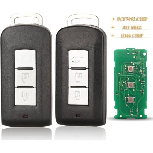 Kutery 5pcs 2/3 Buttons Smart Remote Car Key Fob 433MHz ID46 PCF7952 For Mitsubishi Lancer Outlander Asx G8D-644M-KEY-E