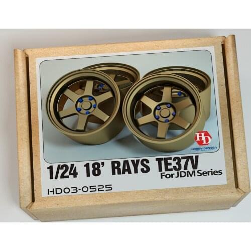 Hobby Design 1/24 18' RAYS TE37V Wheels For Jdm Series (Resin+Metal Wheels) HD03-0525 Model Car Modifications Hand Made Model