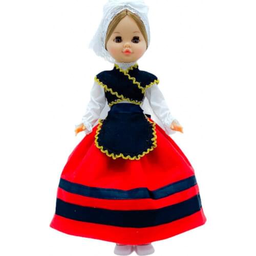 Sintra doll collection 40 cm Asturian regional dress. Made in Spain by Folk craftsmanship. Similar Nancy