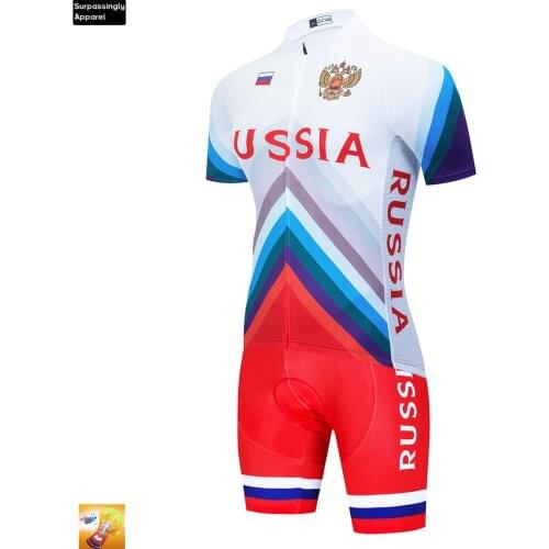 Russia National Team 2020 Triathlon Bicicleta Skinsuits Jumpsuit Custom Men MTB Cycling Body Wear Cycling Clothes Suit