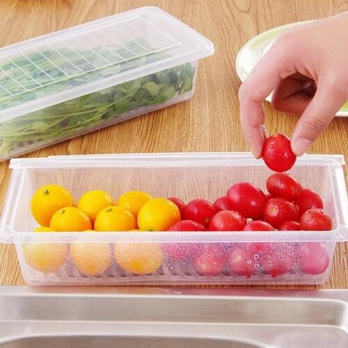 Refrigerator Food Storage Box Kitchen Accessories Organizer Fresh Box Cooked Food Meat Vegetable Egg Holder For Home Drain Box