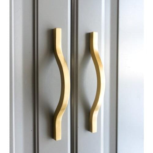 Brass Furniture Handle Kitchen Cabinet Handles Wardrobe Knob Drawer Cupboard Dresser Doorknob Nordic Furniture Door Accessory