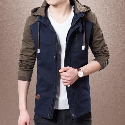 Men Full Sleeve Jacker Spring And Autumn Outwear And Patchwork Causal Style Overcoats