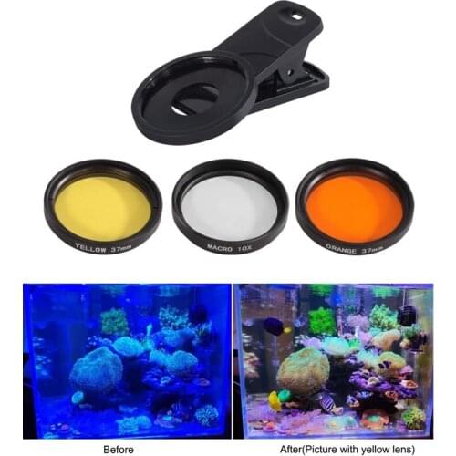 Aquarium Coral Lens Filter Kits Fish Tank Marine Saltwater Coral Reef Lens Phone Filters Lens Macro Lens Fish Aquatic Terrarium