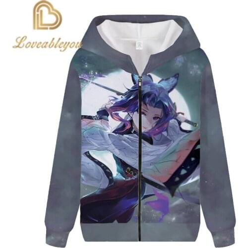 3D New Arrival Demon Slayer Kimetsu No Yaiba Zipper Hooded Sweatshirt Fashion Trend Style Women/Men Autumn Hoodies