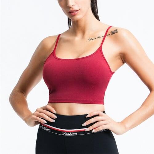 Solid color shockproof huddle yoga vest fitness sports bra stretch fast dry breathable beauty back bra pullover blouse