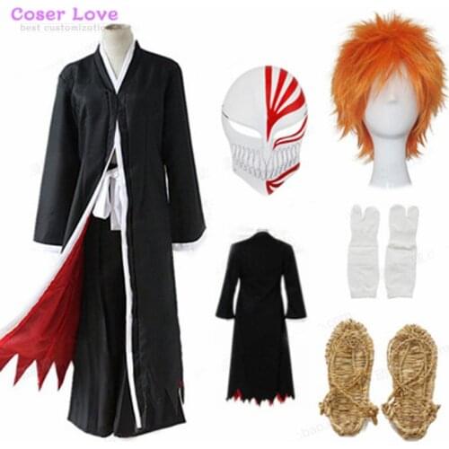 Bleach Kurosaki ichigo costume ornaments suit whole set Cosplay costume Carnaval Halloween Costume Christmas party