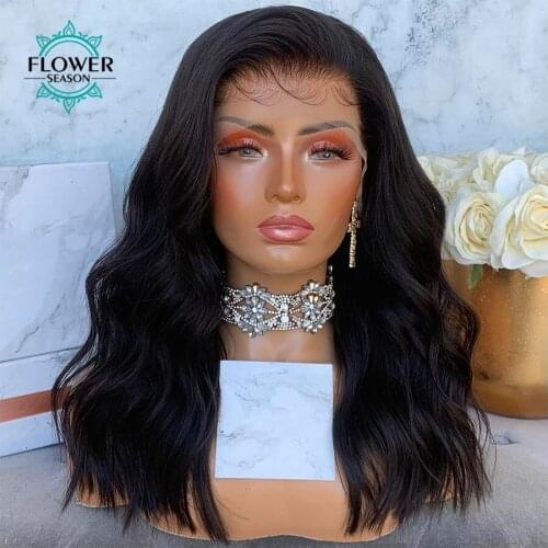 Short Curly Bob Lace Front Human Hair Wigs 180density Transparent 13x6 HD Lace wig With Baby Hair Indian remy for black women