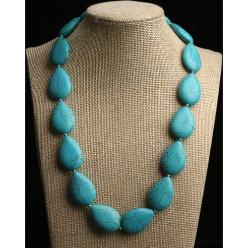 SAEN Turquoise New Arrival Women Power Necklaces Bohemia Stone Water Drop