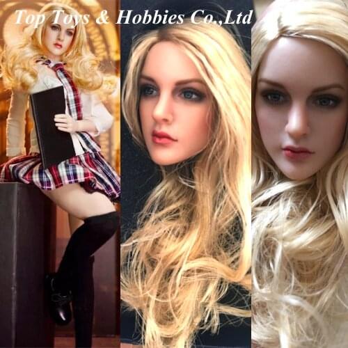 KT004/KT005//KT006/K007 1/6 Scale European blonde beauty girl Head sculpt for 12inches pale skin Seamless S10D body Figure