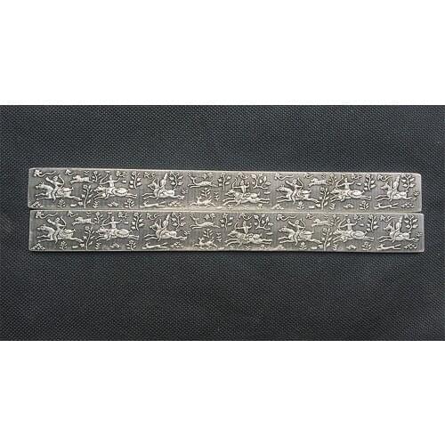 El papel de presión de papel "las cuatro joyas del becario" (caza) artesanías de cobre dorado y plata