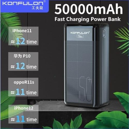 Power Bank 50000mAh Quick Charge External Battery For iPhone Vivo Samsung VOOC 22.5 W Powerbank PD 20W LED Display Poverbank