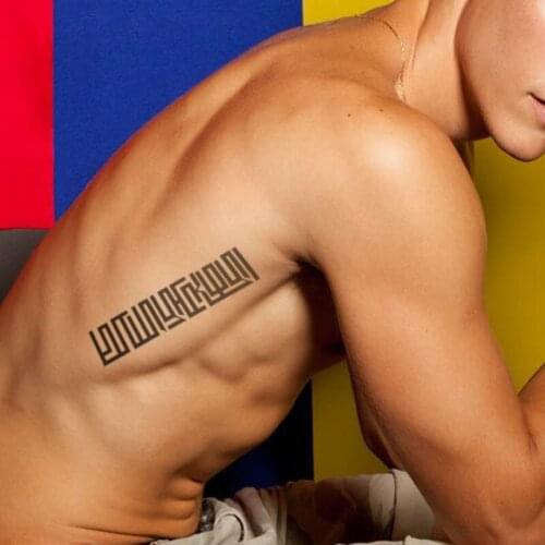 Temporary Tattoo Stickers Black Individual Symbol Pattern Totem Deign Fake Tatto Waterproof Tatoos Arm Large Size for Women Men