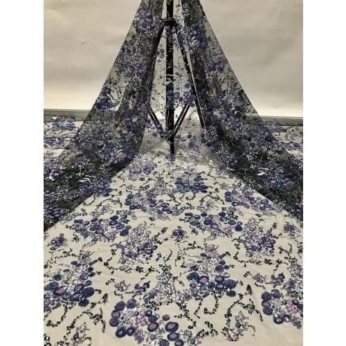 Embroidered Mesh Lace Fabric SYJ-628819 Bridal Fabric African Net Tulle