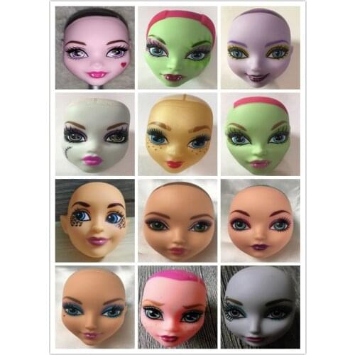 Monstering High Doll Heads Princess Queen Bald Doll Head Kids DIY Planting Toy Gifts Rare Face Collection 1/6 Doll Heads