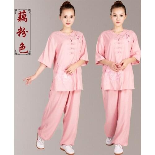 Women tai chi kungfu meditation uniforms linen loose sweatshirt+pant jogger casual outfit martial arts yoga set sportswear
