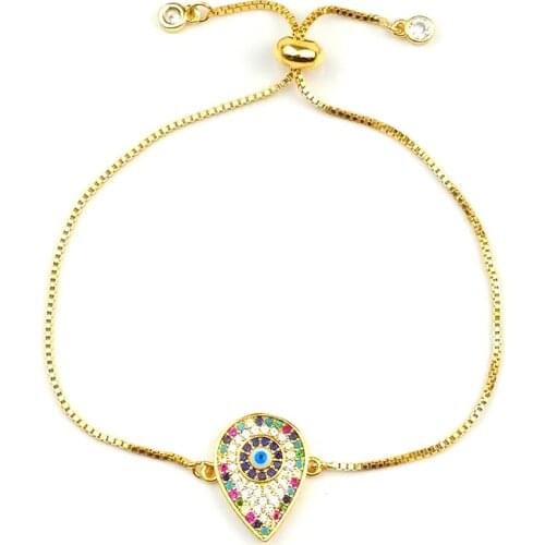 Rainbow Gold Bracelet Evil Eye Jewellery reloj turco Cubic Zirconia Evil Eye Tennis Bracelet For Women bransoletki damskie