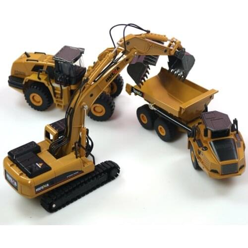 1:50 dump truck excavator Wheel Loader Diecast Metal Model Construction Vehicle Toys for Boys Birthday Gift Car Collection train