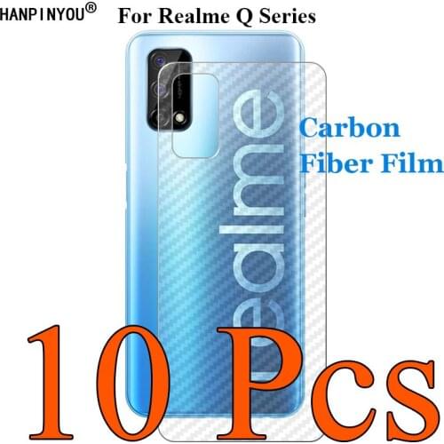 10 Pcs/Lot For Realme 5 Pro 5Pro / Q 6.3" 3D Ultra Thin Transparent Carbon Fiber Back Rear Film Skin Screen Protector Sticker