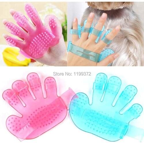 100pcs/lot 14CM Pet Dog Cat Hands Shower Bath Washing Brush Plastic Dog Massage Gloves Palm Hand