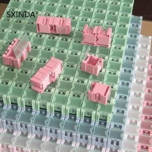 100pcs SMD component container storage boxes electronic case kit 25 x 31.5 x 21.6mm