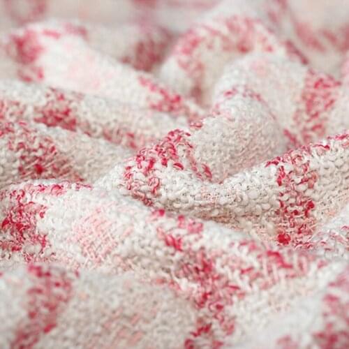 150CM Wide 490G/M Weight Soft Pink Knitted Wool Polyester Fabric for Autumn Spring Dress Jacket Coat E932