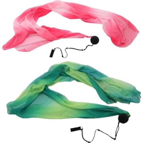 2x Flowy Silk Veil Throw Balls for Belly Dance Costume Dancing Accessories