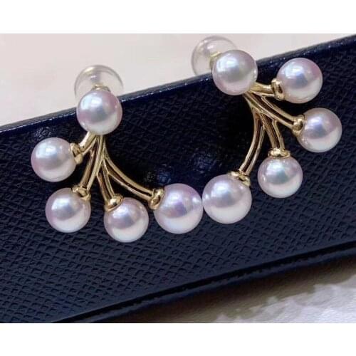 3Pairs/Lot DIY Pearl Jewelry Findings&Components S925 Silver Earrings Settings For 6-8mm Round Pearl