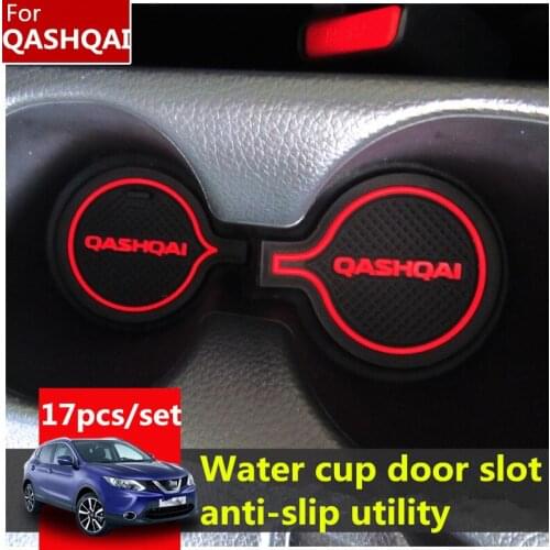 3D Rubber Mat For Nissan QASHQAI 2019 Door Slot Pad Cup Cushion Groove Mat Lnterior Anti Slip Mat Car Accessories Styling