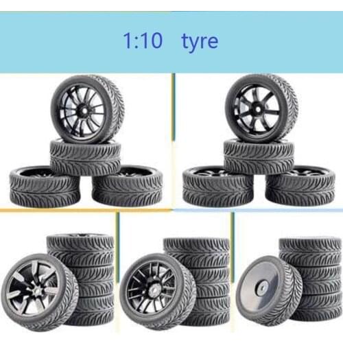 4PCS 65mm Tires 12mm Adapter Tire Strong Strip Tyre for RC 1/10 HSP 94123 94122 Sakura D4D3 DIY Parts