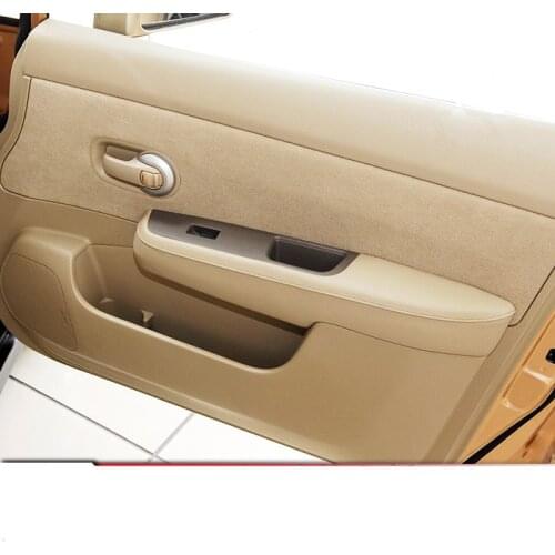 8PCS Microfibre Leather Interior Doors Panel Armrest Cover For Nissan Tiida 2005 06 07 2008 AAB161