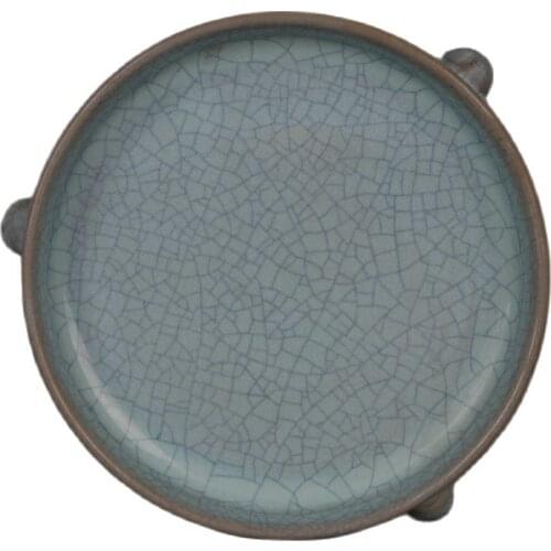 Jingdezhen antique porcelain (song Ru kiln Tianqing glaze three foot wash) folk collection decoration